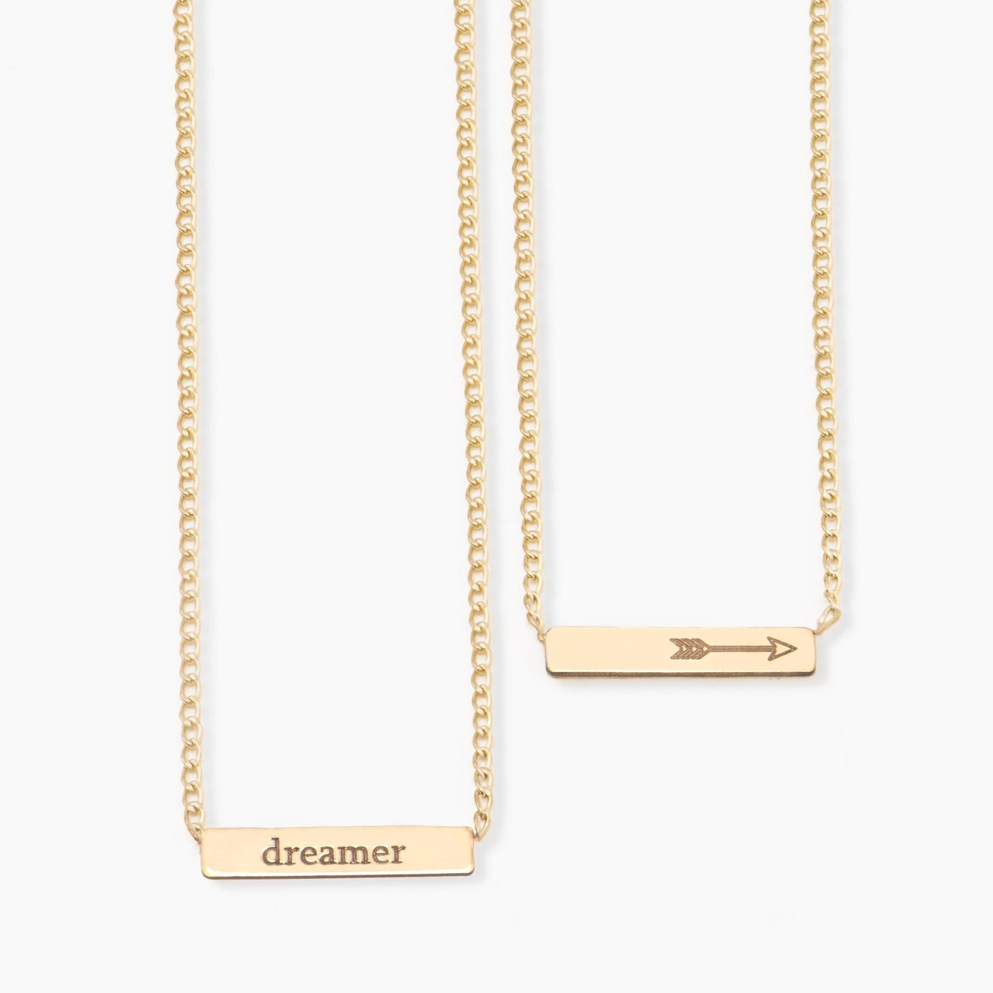 Tiny Bar Necklace w/ Curb Chain - Jewelry image 1