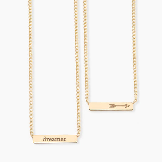 Tiny Bar Necklace w/ Curb Chain - Jewelry image 1
