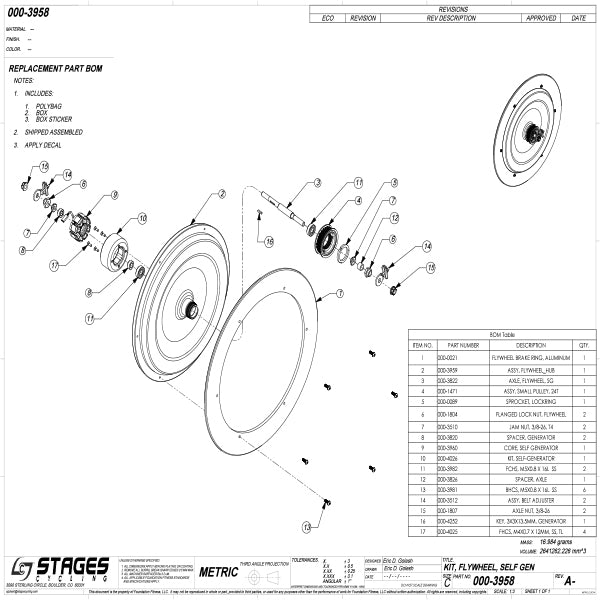 Stages - 000-3958 - KIT, FLYWHEEL, SELF GEN - Shoes image 1