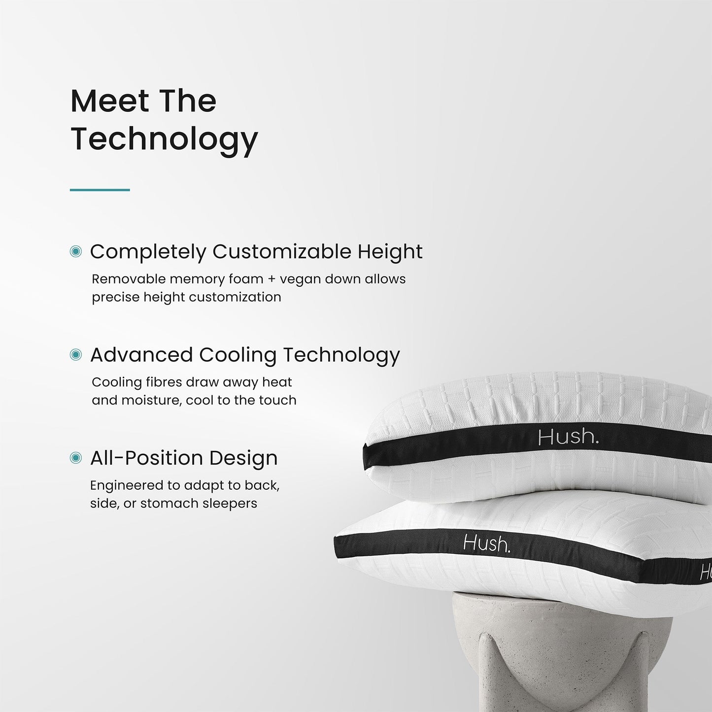 Hybrid Adjustable Cooling Pillow - Bedding image 4