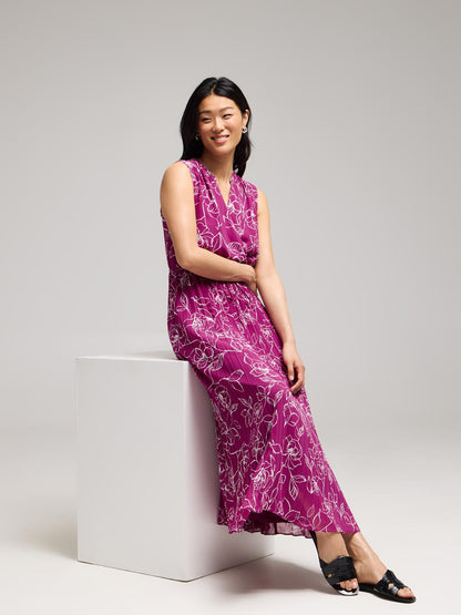 Floral Chiffon Cross-Front Midi Dress - Dresses image 3