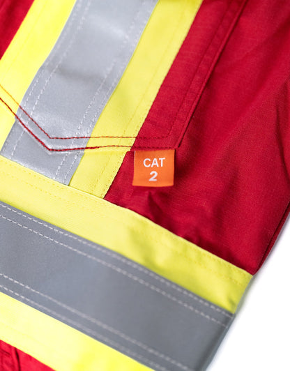 Hi Vis Inherent Red FR Reflective Coverall - Furniture image 2