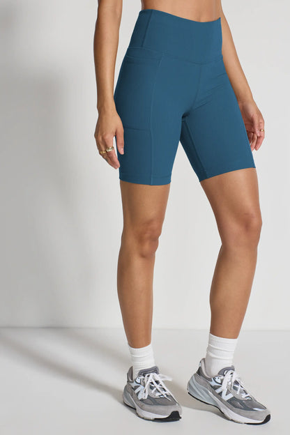 Women's Active Ribbed Biker Short - Blue - Misc image 2