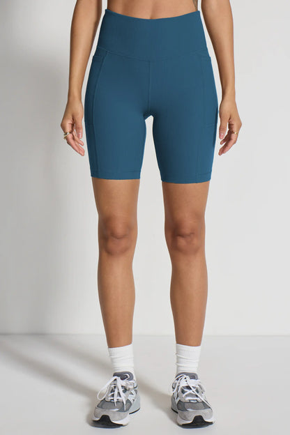 Women's Active Ribbed Biker Short - Blue - Misc image 3