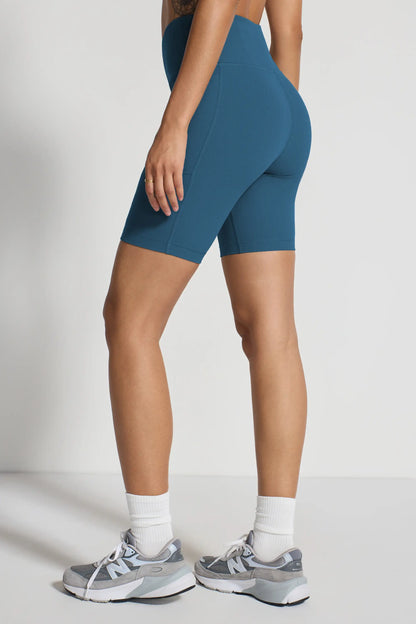 Women's Active Ribbed Biker Short - Blue - Misc image 4