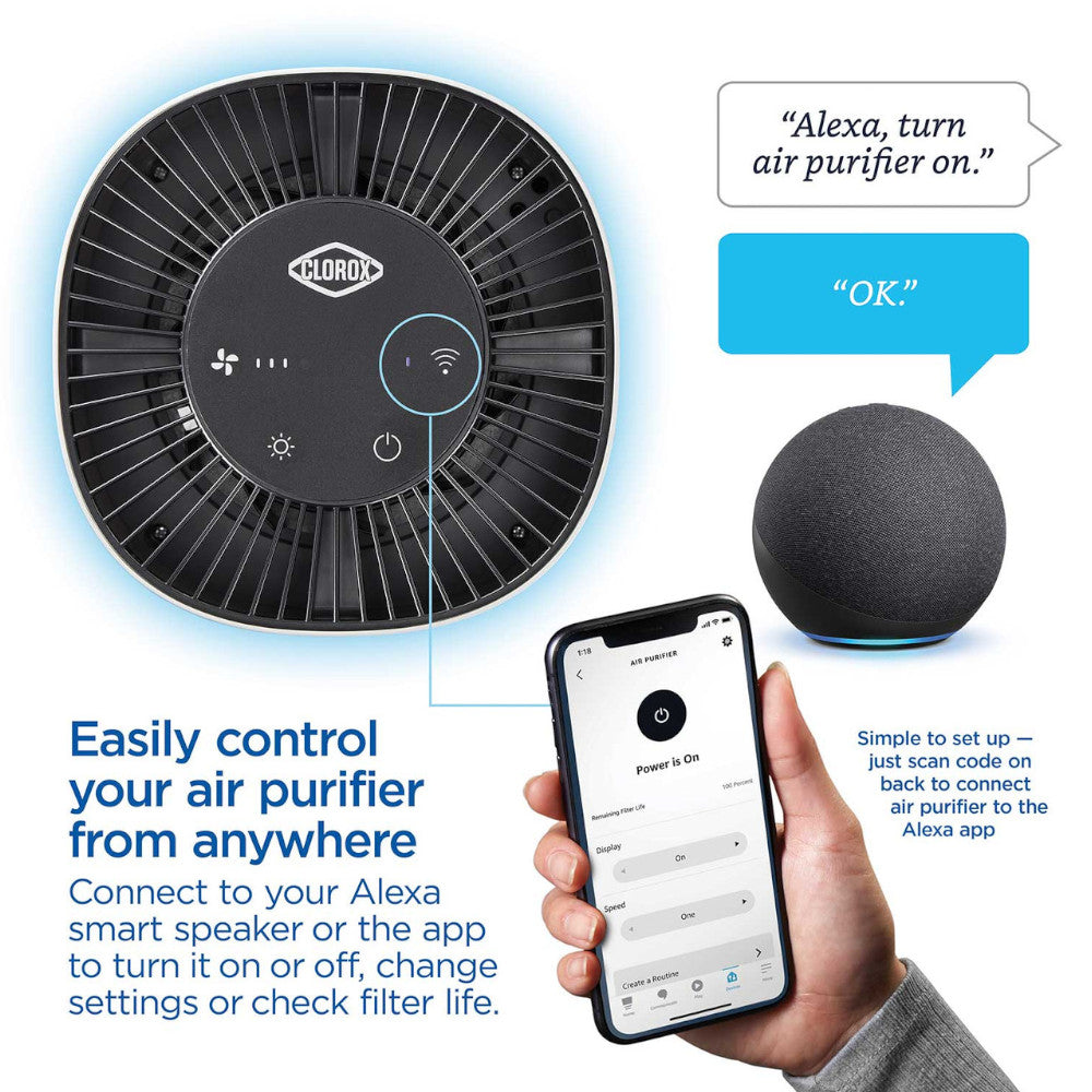 CLOROX 11021 Alexa Smart Tabletop True HEPA Air Purifier - Gadgets image 3