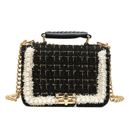 Fashion Woolen Personality Handbag Girl Plaid Messenger Bag - Accessories image 9