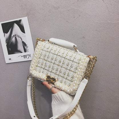 Fashion Woolen Personality Handbag Girl Plaid Messenger Bag - Accessories image 8