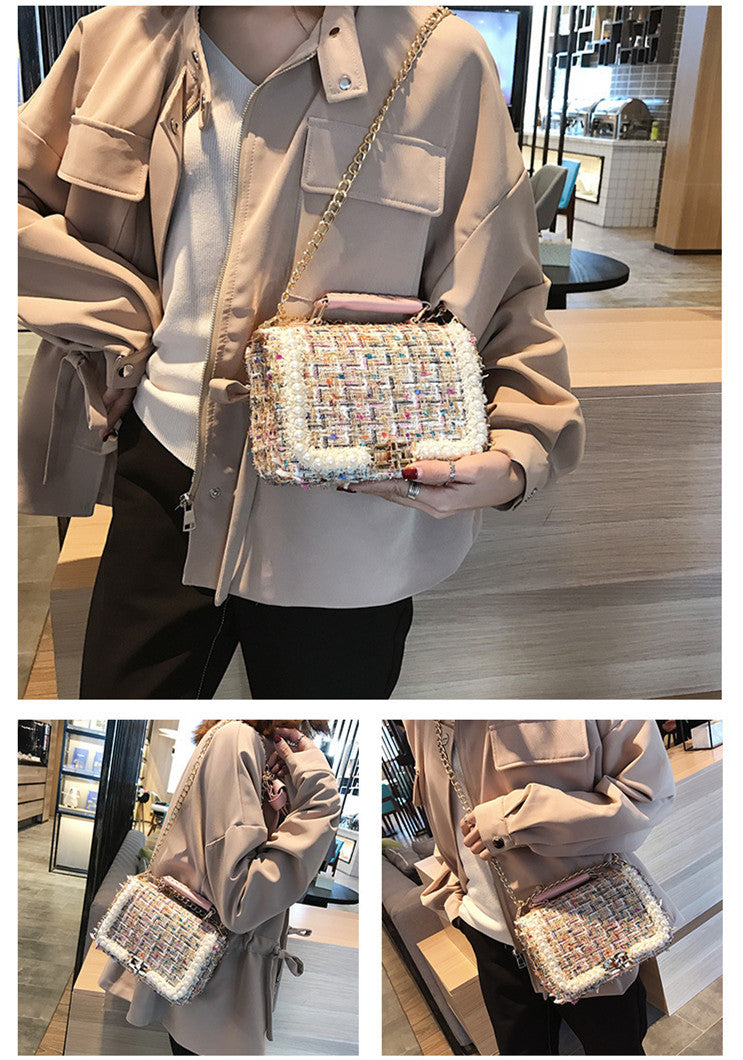 Fashion Woolen Personality Handbag Girl Plaid Messenger Bag - Accessories image 3