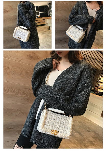 Fashion Woolen Personality Handbag Girl Plaid Messenger Bag - Accessories image 6