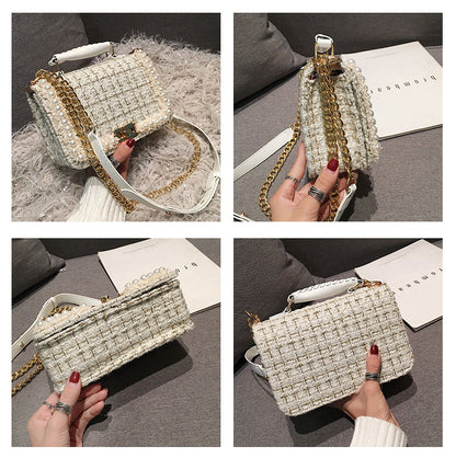 Fashion Woolen Personality Handbag Girl Plaid Messenger Bag - Accessories image 7