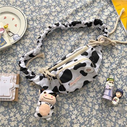 Waist Massager Soft Girl Girl Messenger Bag Cute Cow Student Shoulder Bag - Accessories image 8