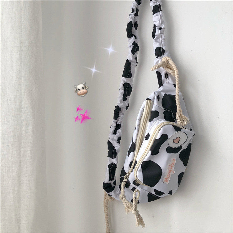 Waist Massager Soft Girl Girl Messenger Bag Cute Cow Student Shoulder Bag - Accessories image 5