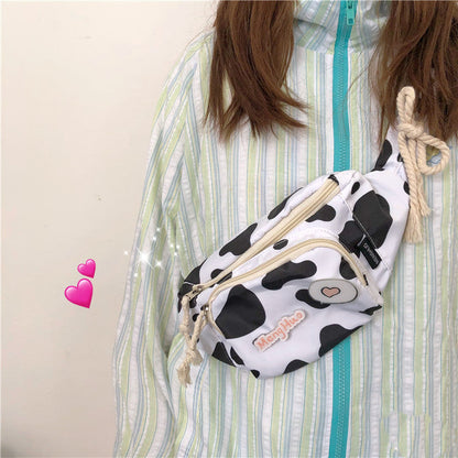 Waist Massager Soft Girl Girl Messenger Bag Cute Cow Student Shoulder Bag - Accessories image 4