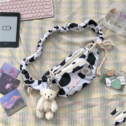 Waist Massager Soft Girl Girl Messenger Bag Cute Cow Student Shoulder Bag - Accessories image 11
