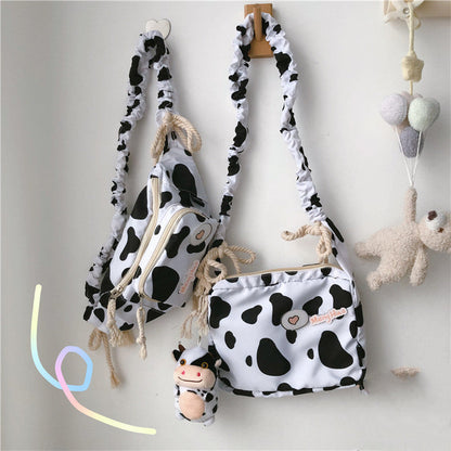 Waist Massager Soft Girl Girl Messenger Bag Cute Cow Student Shoulder Bag - Accessories image 2
