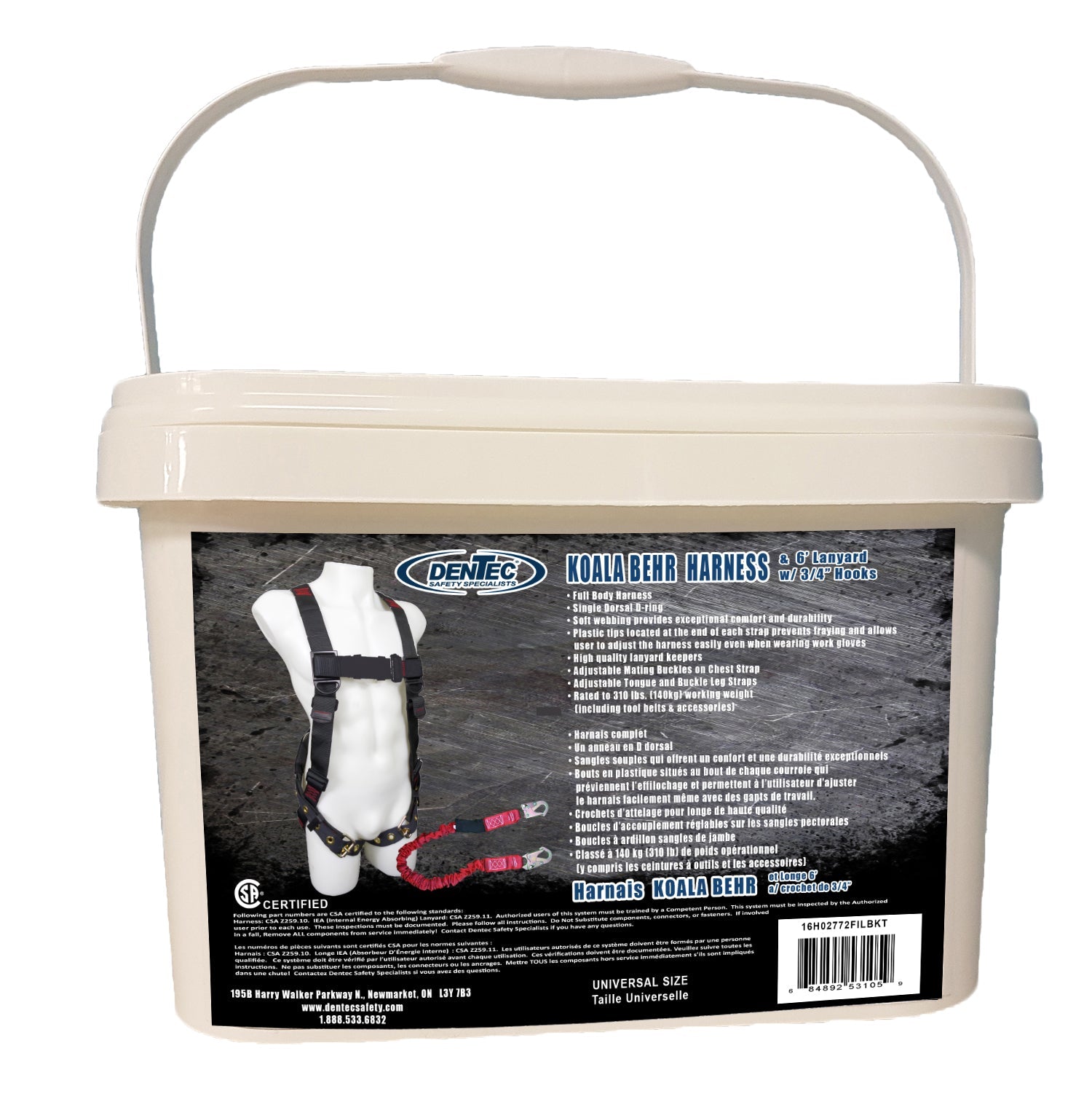 DENTEC Koala Behr Harness & 6ft Lanyard Kit in Bucket - Misc image 1