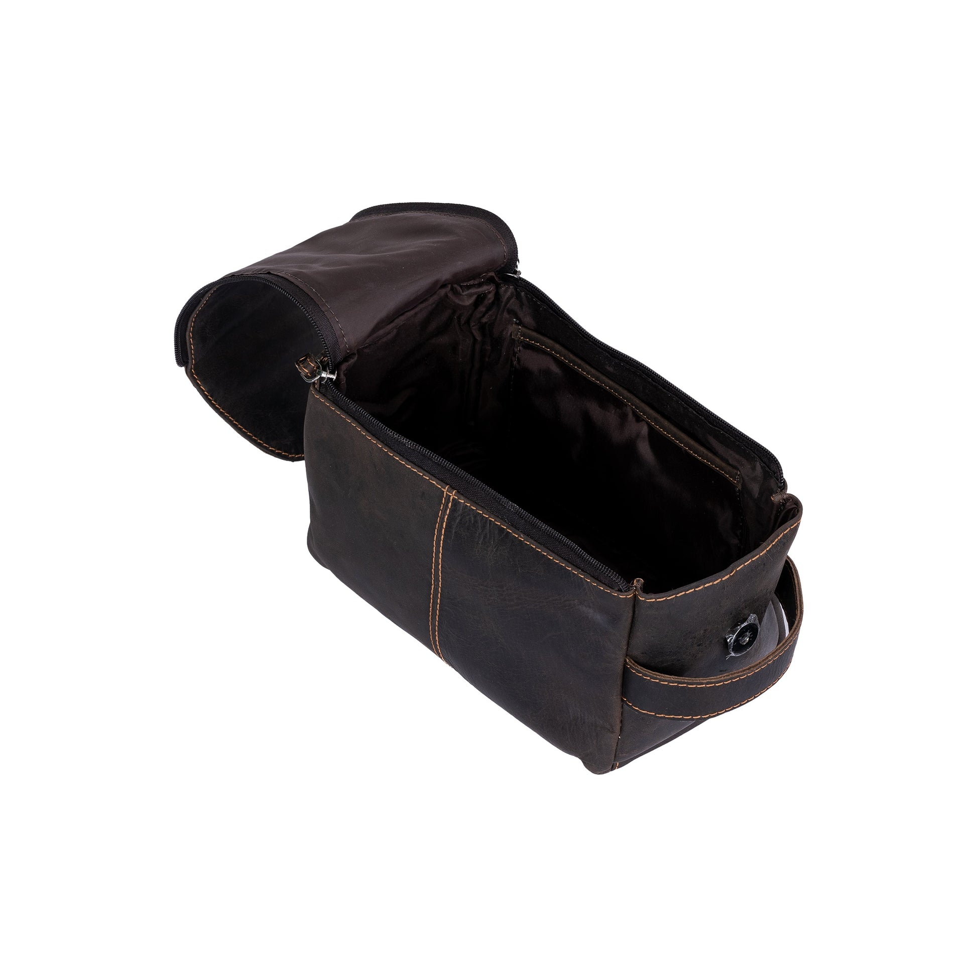 Leather Travel Wash Bag Calgary Brown - Accessories image 6