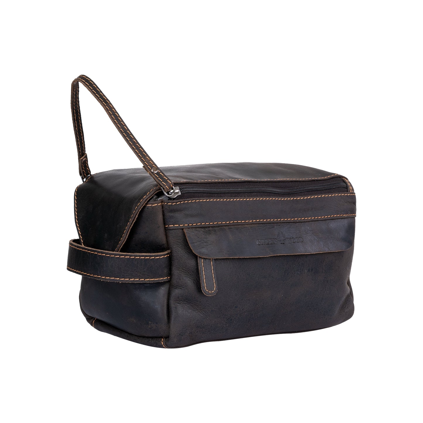 Leather Travel Wash Bag Calgary Brown - Accessories image 1