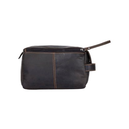 Leather Travel Wash Bag Calgary Brown - Accessories image 3