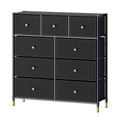 Tall Dresser Storage with Baskets | 4 Tier - 9 Drawers | Chest of Drawers - Apparel image 1
