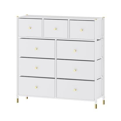 Tall Dresser Storage with Baskets | 4 Tier - 9 Drawers | Chest of Drawers - Apparel image 9