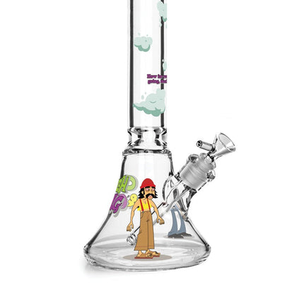 Cheech & Chong® Glass |  48" Tall 7mm Thick How High Are You Bell Base Water Pipe - Misc image 2