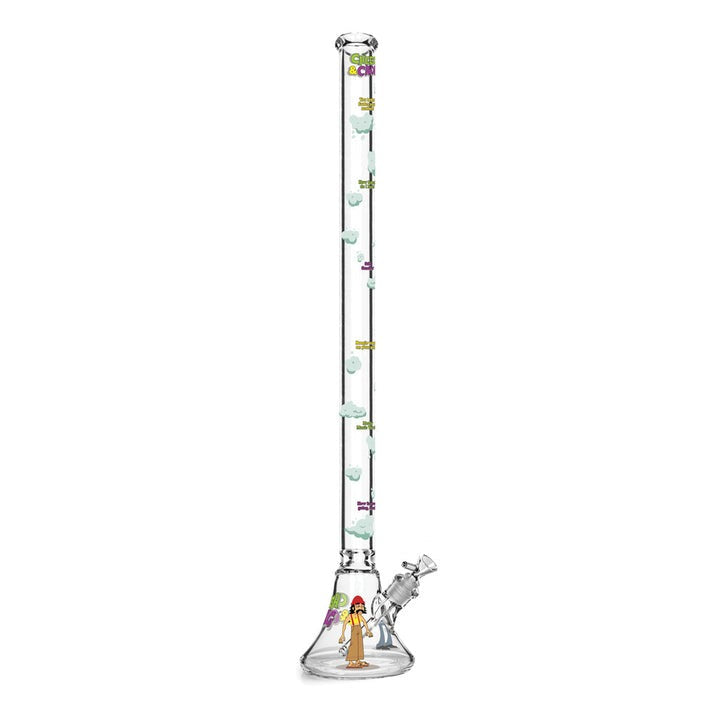 Cheech & Chong® Glass |  48" Tall 7mm Thick How High Are You Bell Base Water Pipe - Misc image 1