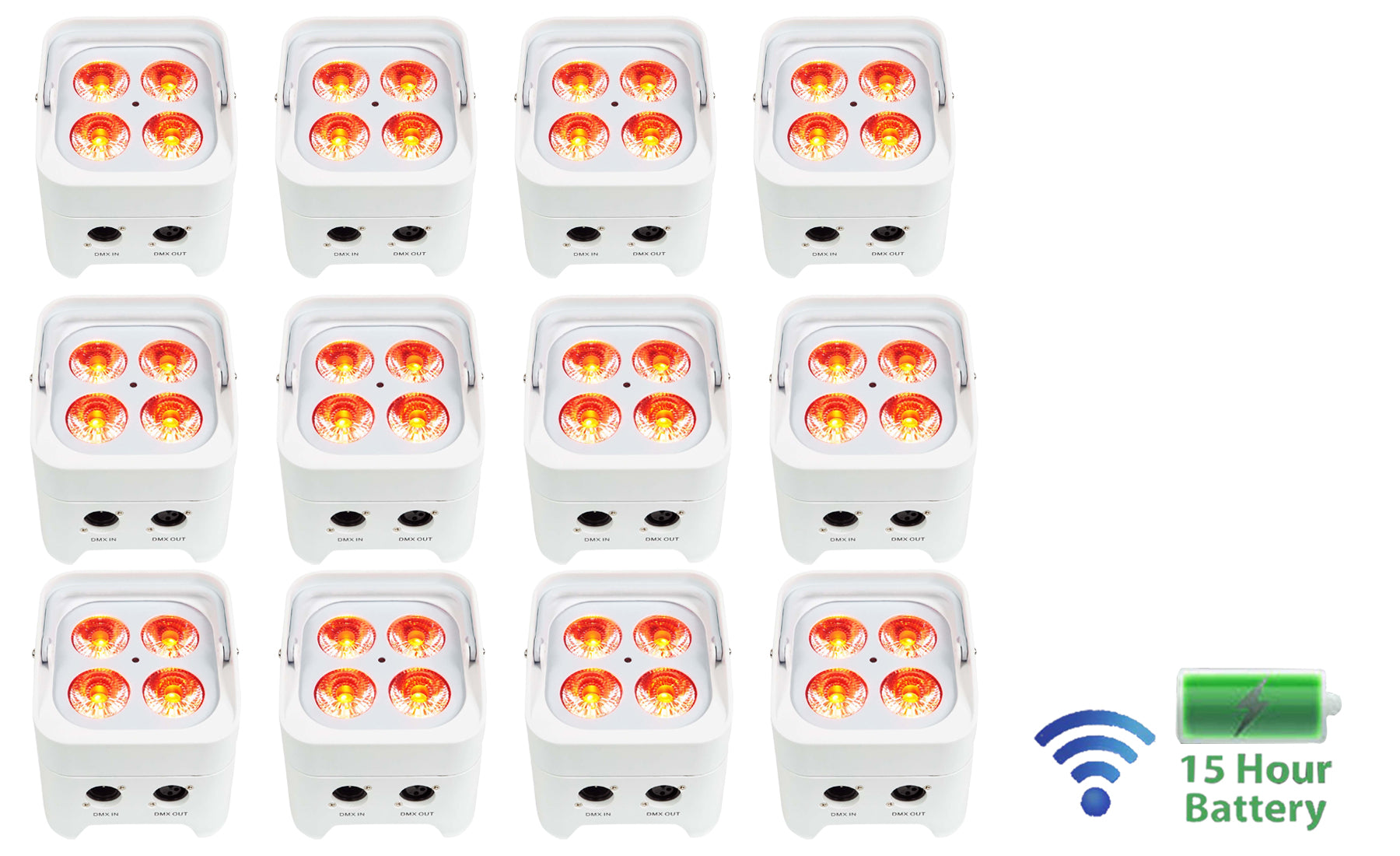 12) Rockville BEST PAR 50 White Battery Par Wash Lights w/Wireless DMX+RGBWA+UV - Kitchen & Dining image 1