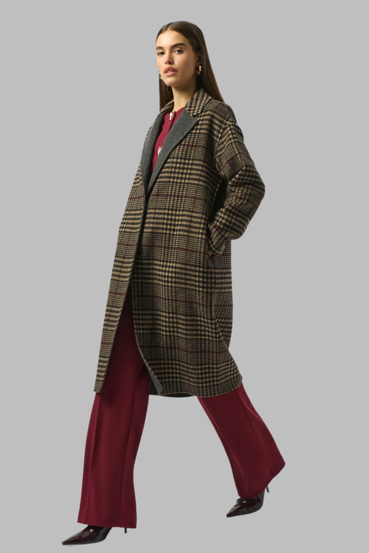Wool Blend Plaid Double-Faced Coat - Misc image 1