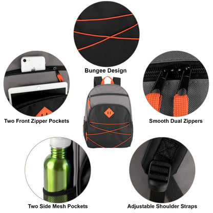 17-inch Multi Pocket Bungee Backpack - 5 Colors - Accessories image 4
