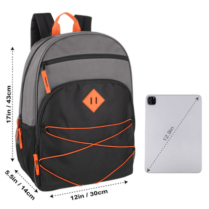 17-inch Multi Pocket Bungee Backpack - 5 Colors - Accessories image 2