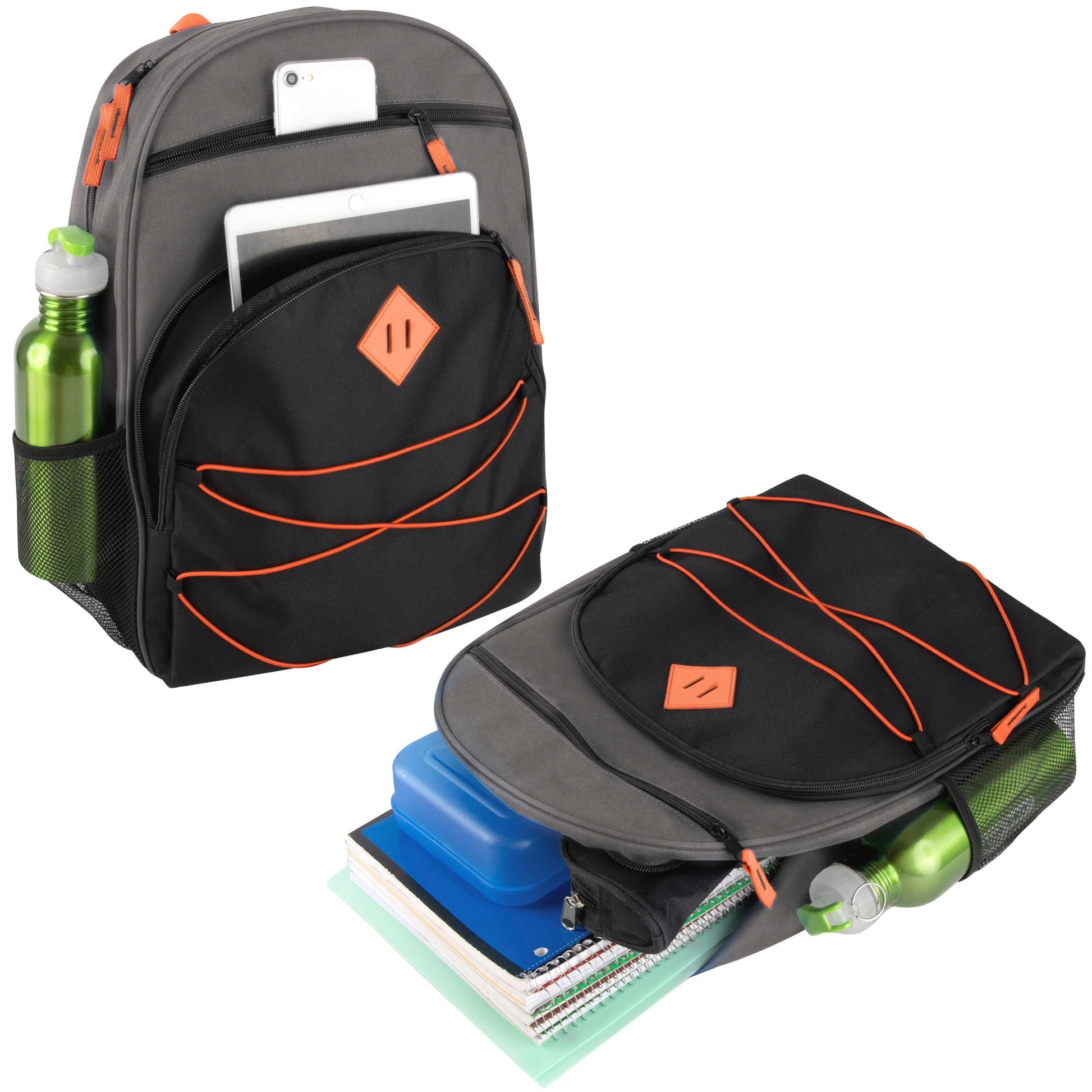 17-inch Multi Pocket Bungee Backpack - 5 Colors - Accessories image 3