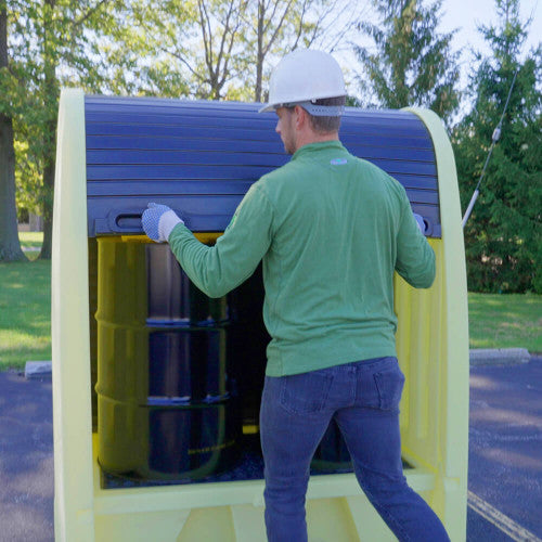4062-YE 2 Drum Roll-Top Hardcover Spill Pallet, Yellow - Kitchen & Dining image 2