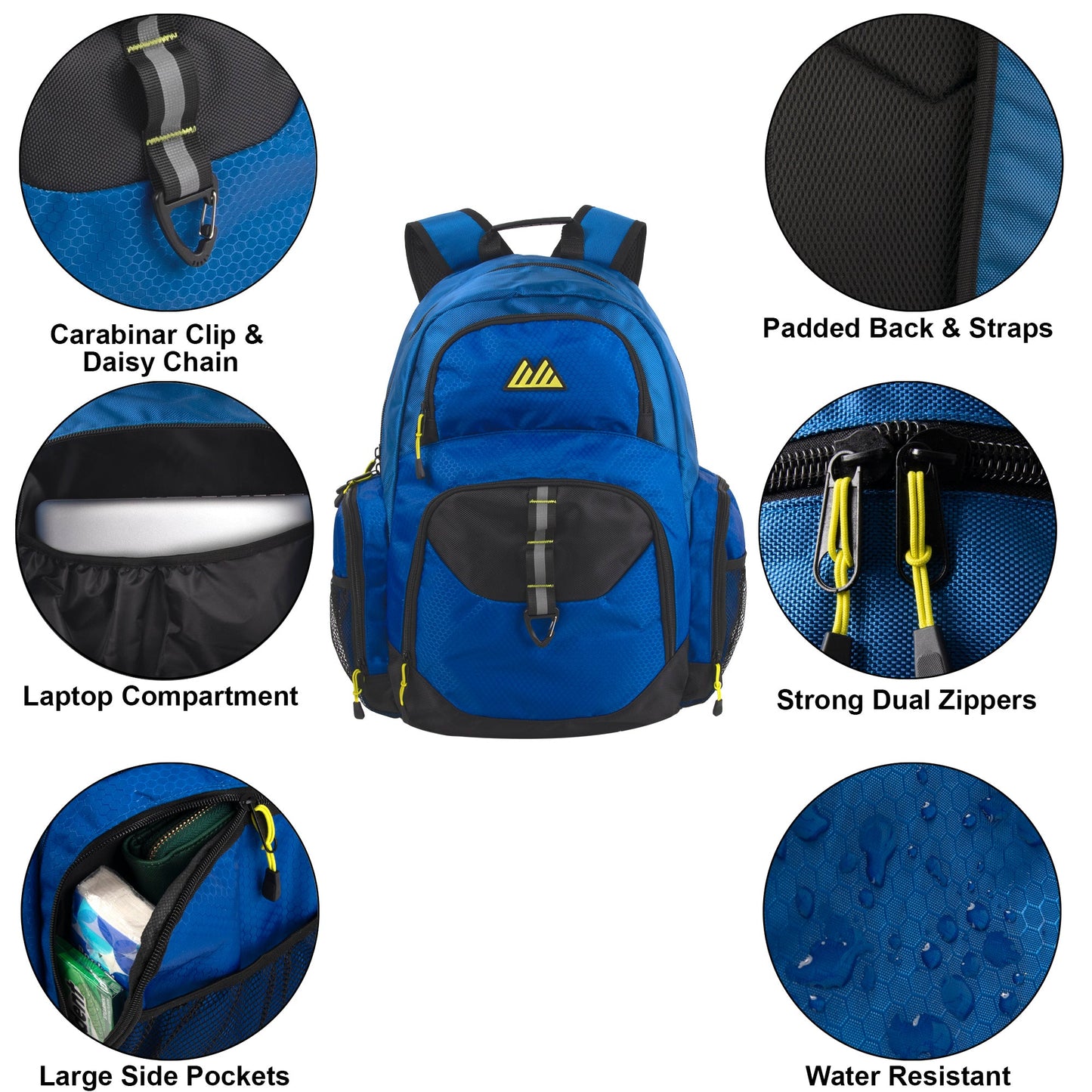 19-inch Mountain Edge Multi Pocket Daisy Chain With D Ring Backpack w Laptop Sleeve - 3 Colors - Gadgets image 6