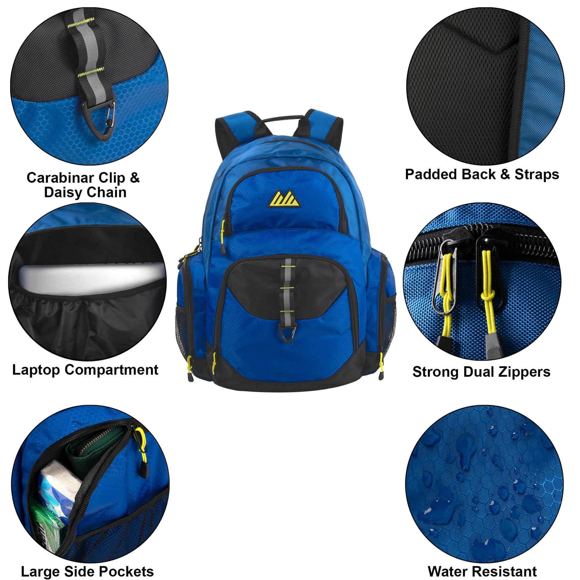 19-inch Mountain Edge Multi Pocket Daisy Chain With D Ring Backpack w Laptop Sleeve - 3 Colors - Gadgets image 6