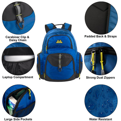 19-inch Mountain Edge Multi Pocket Daisy Chain With D Ring Backpack w Laptop Sleeve - 3 Colors - Gadgets image 6