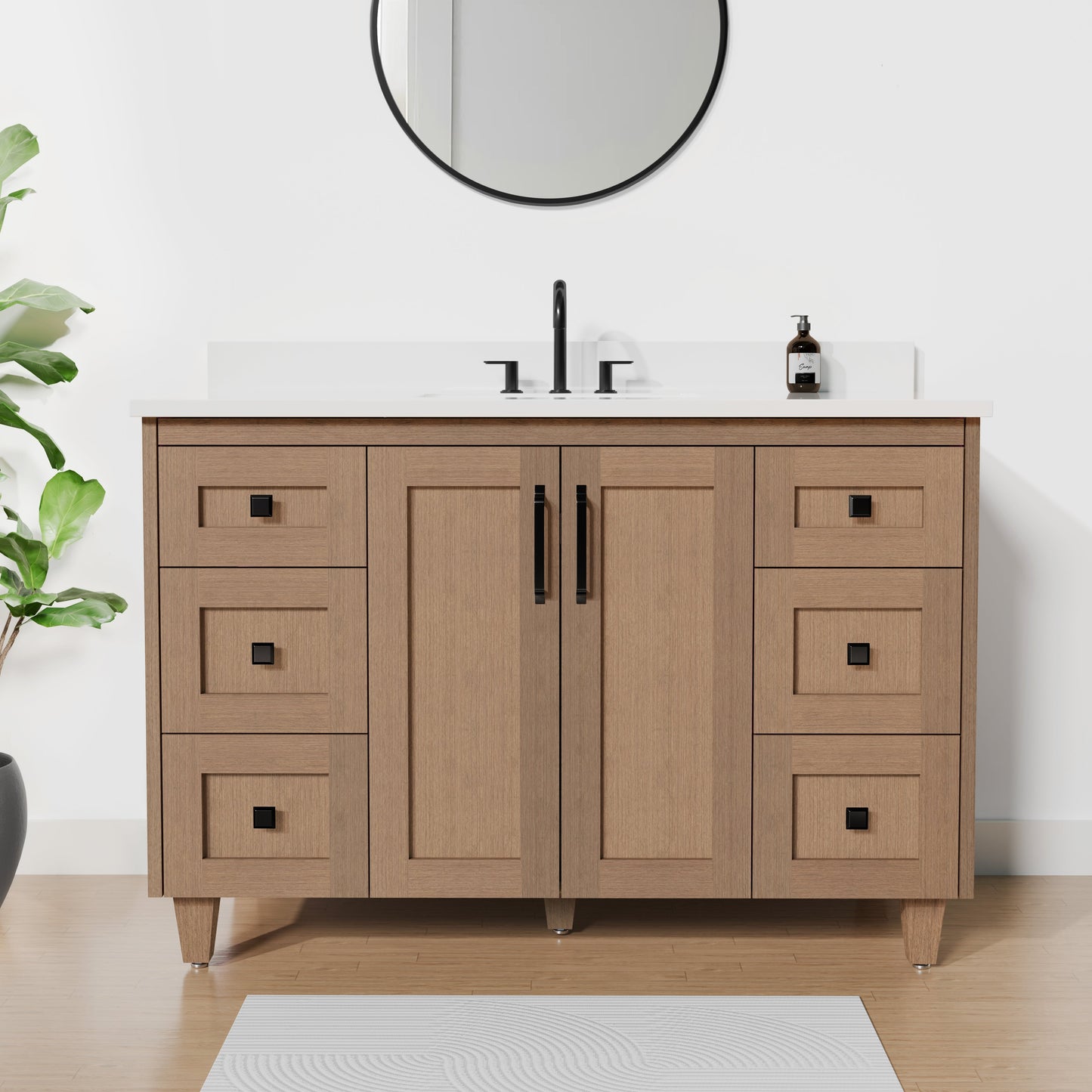 Arlo 48" Solid-Wood Vanity with Quartz Countertop - Misc image 1