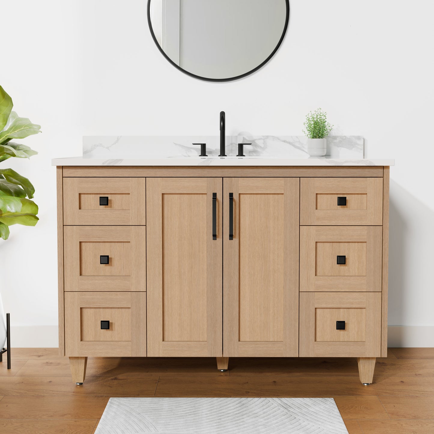 Arlo 48" Solid-Wood Vanity with Quartz Countertop - Misc image 2