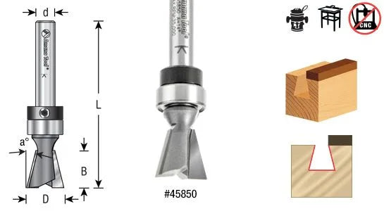45850 Amana Tool Carbide Tipped Dovetail Bit (14 Degree by 1/2" Depth) - Kitchen & Dining image 2