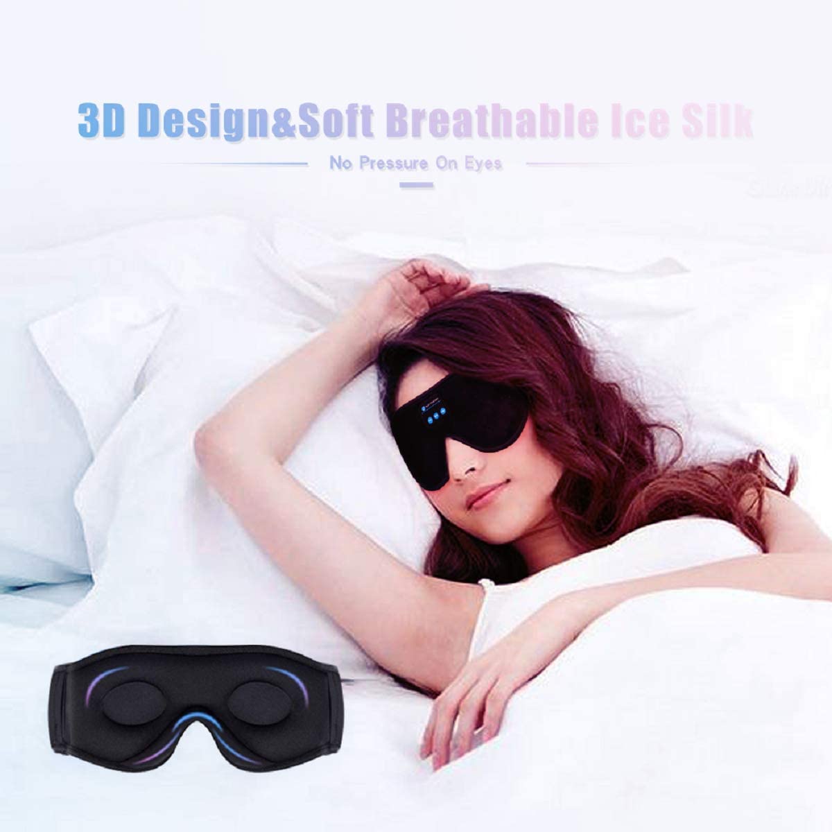 Sleep Headphones, Bluetooth 5.0 Wireless 3D Eye Mask - Gadgets image 2