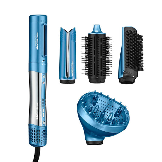 BaBylissPRO Nano Titanium Style/Switch Ionic 5 in 1 Multi-Styler & Hair Blow Dryer Attachments Include-Dryer, Paddle Brush, 1-3/4" Round Brush, Diffuser & Smoothing Attachment, Cold Shot, Hot Air Styler, Dual Voltage - Beauty image 1