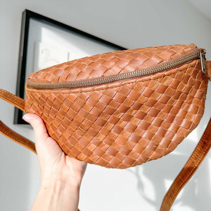 Nexus Woven Leather Belt Bag - Saddle Brown - Accessories image 8