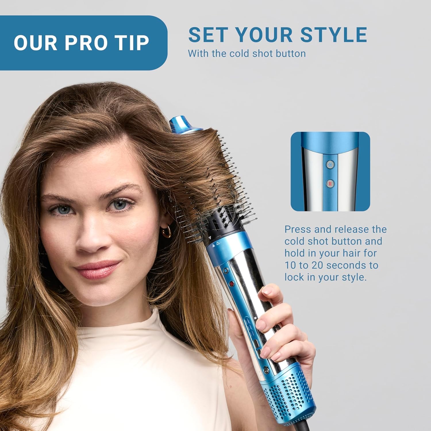 BaBylissPRO Nano Titanium Style/Switch Ionic 5 in 1 Multi-Styler & Hair Blow Dryer Attachments Include-Dryer, Paddle Brush, 1-3/4" Round Brush, Diffuser & Smoothing Attachment, Cold Shot, Hot Air Styler, Dual Voltage - Beauty image 8