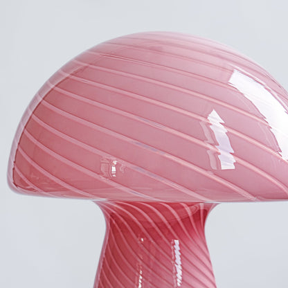 Glass Mushroom Table Lamp, Large Close Top, Pink - Home Decor image 5