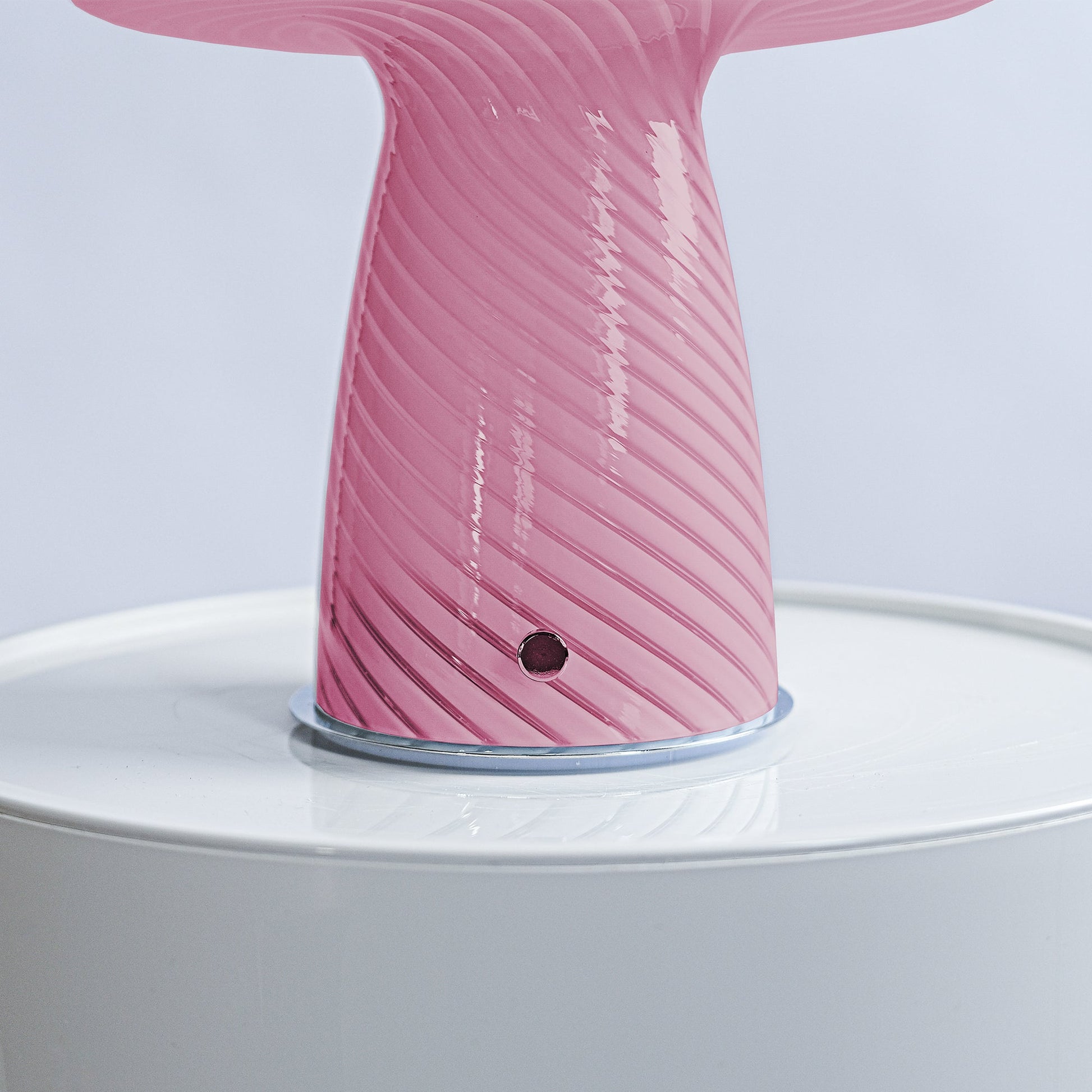 Glass Mushroom Table Lamp, Large Close Top, Pink - Home Decor image 6