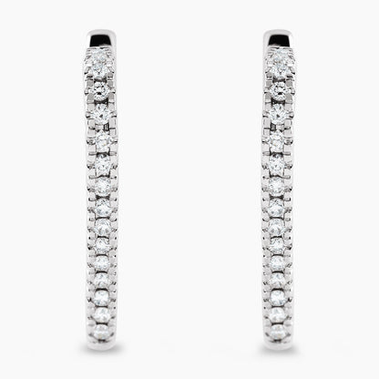 Diamond Hearted Hoops | White Gold - Jewelry image 2