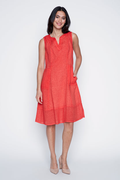 Patch pockets linen dress - Misc image 4