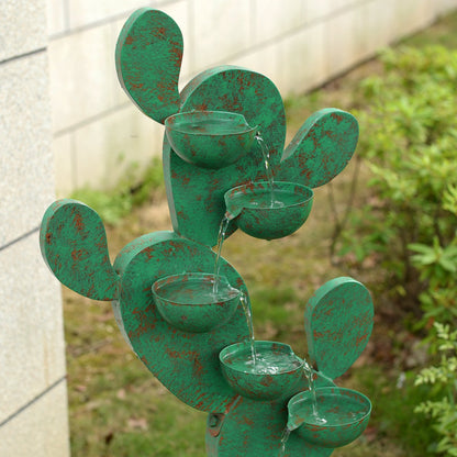 79533-B - Metal Cactus Fountain with River Stones - Outdoor - Bedding image 2