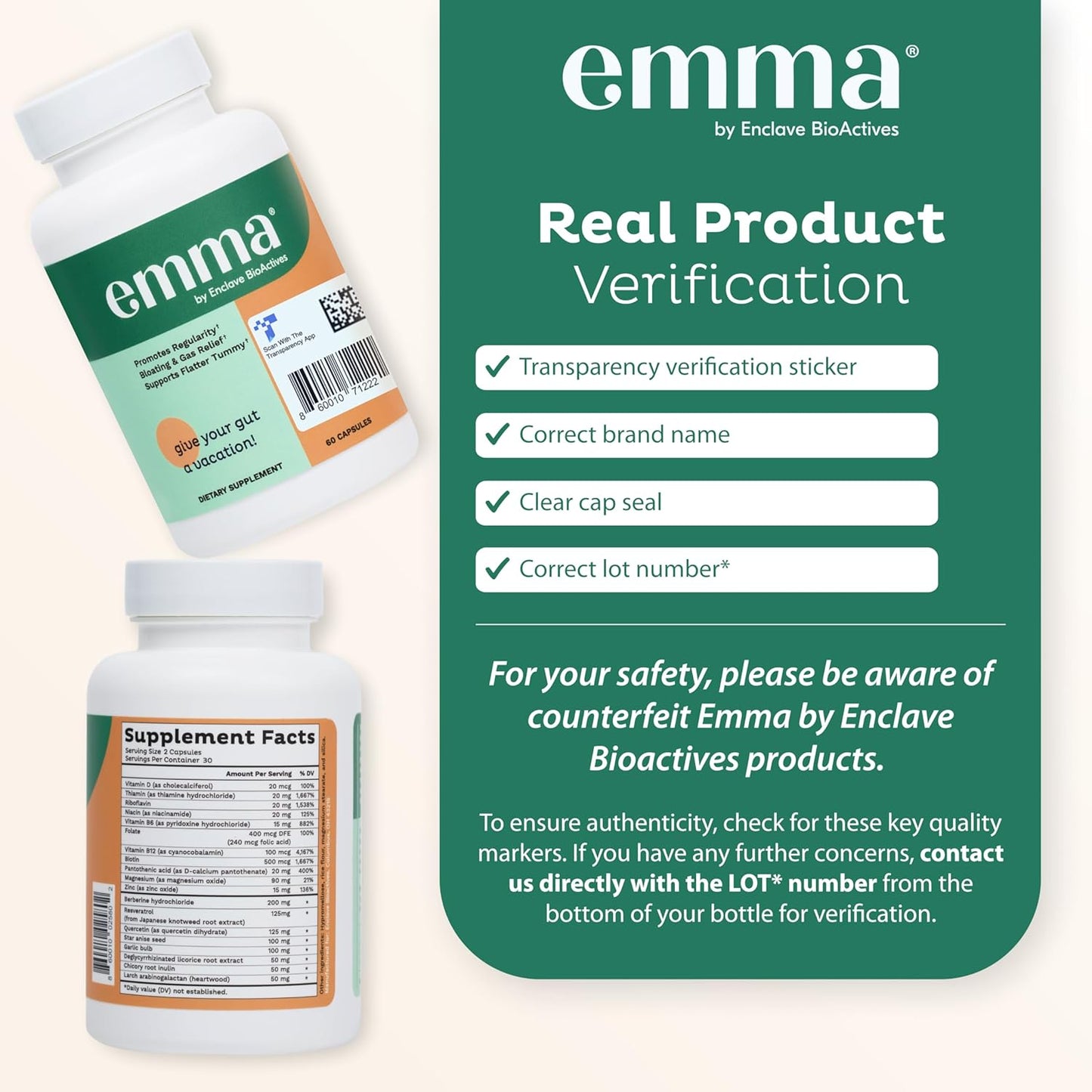 Emma Gut Health - 2 Pack - Gas and Bloating Relief - Kitchen & Dining image 3